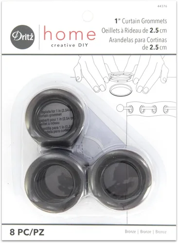 Miniatura 17 de Cortina con arandelas 1 pulgada, diámetro del plástico interior 8/Pkg Blanco