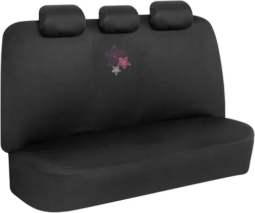 Miniatura 7 de BDK Juego completo de fundas de asiento de automóvil con diseño de flores hawaianas con funda para volante y almohadillas para cinturón