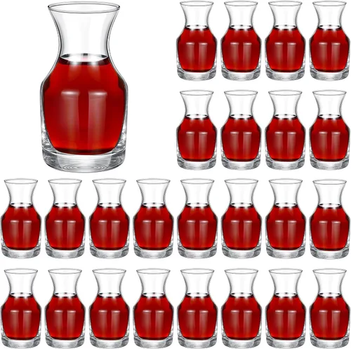 Miniatura 8 de Remagr Paquete de 3 Jarras de Vino de Vidrio de Una Sola Porción Pequeñas Mini Jarras Decantador de Vino Individual de Repuesto para Cenas, Fiestas
