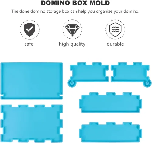 Miniatura 2 de EXCEART 1 Unidades DIY Domino Box Molde de Silicona y Domino Molds Set para Fundición de Resina Caja de Almacenamiento Domino Molde de Resina