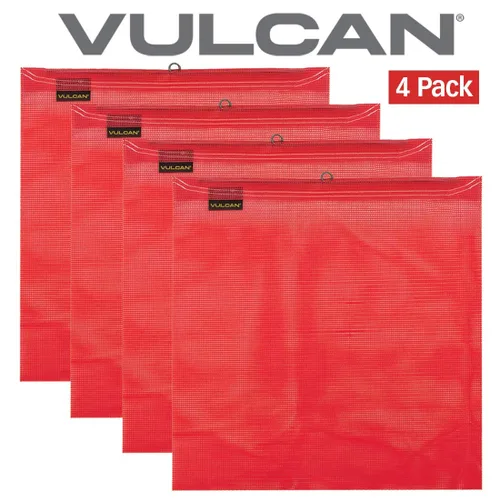 Miniatura 8 de VULCAN Bandera de seguridad con lazo de alambre, color rojo brillante, construcción de poliéster recubierto de vinilo, 18 x 18 pulgadas, paquete