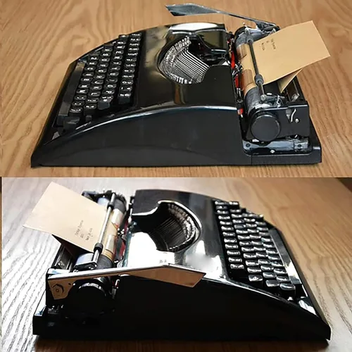 Miniatura 2 de Máquina de escribir manual, estilo retro tradicional para escritores, máquina de escribir mecánica antigua para notas, letras o escritura creativa