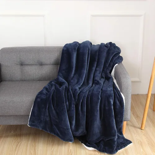 Miniatura 15 de Elegant Comfort Manta de Sofá Reversible de Sherpa Sólida, Manta para Todas las Estaciones - Súper Suave, Acogedora y Afelpada - Manta Decorativa