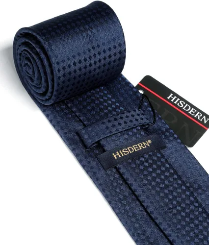 Miniatura 99 de HISDERN Conjunto de corbata a cuadros a cuadros pañuelo tejido clásico formal para hombre corbata y bolsillo cuadrado