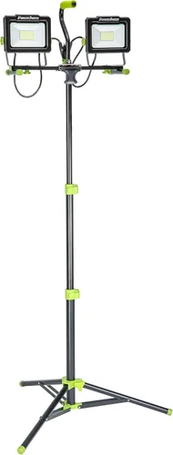 Miniatura 11 de PowerSmith Luz de trabajo LED de doble cabezal de 30,000 lúmenes con trípode de metal ajustable de 80 pulgadas con bloqueo giratorio y cable