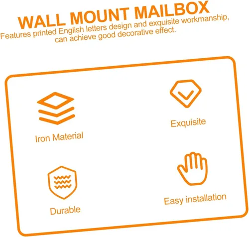 Miniatura 6 de DOITOOL Buzón de correo para decoración de puerta delantera, montaje en pared, caja fuerte, decoración al aire libre, paquete de bloqueo grande