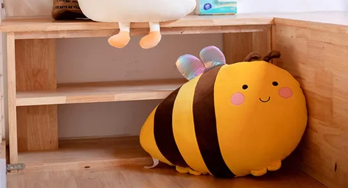 Miniatura 6 de GOOC Almohada de peluche de abejorro de 20 pulgadas, almohada de peluche de abejorro para abrazar, almohada de abeja de miel, regalo de anime