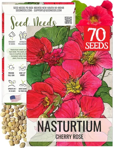 Miniatura 6 de Seed Needs Semillas de Nasturtium de Terciopelo Negro para Plantar - Semillas Herederas No Tratadas y de Polinización Abierta - Flores Comestibles