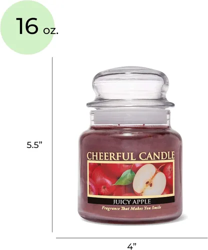 Miniatura 5 de A Cheerful Giver - Vela en tarro de vidrio perfumada Juicy Apple (16 onzas) con tapa y fragancia fiel a la vida, fabricada en Estados Unidos