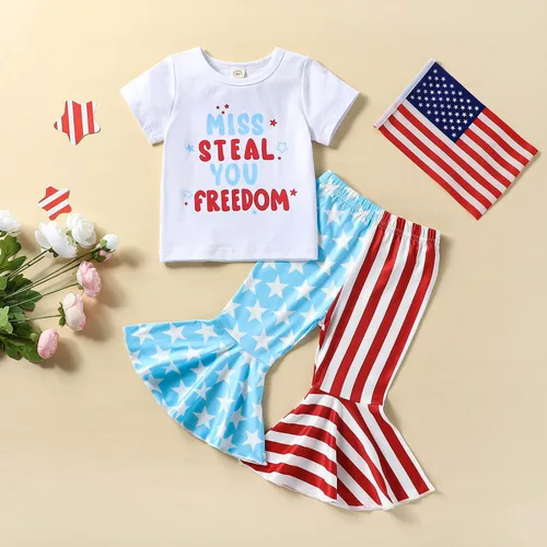 Miniatura 10 de Eadrioss Ropa para bebé niña pequeña, traje de campana de manga corta, camisa de flores para niños, pantalones florales acampanados, ropa de verano