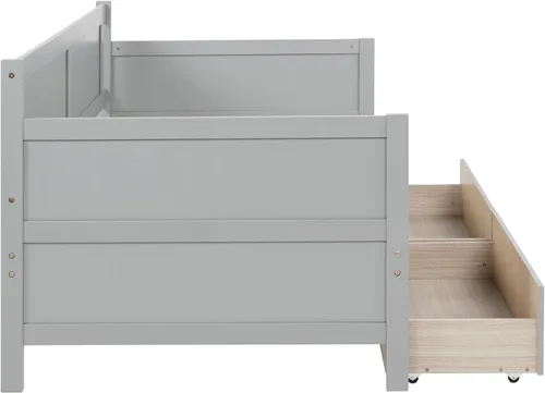 Miniatura 5 de Bellemave Cama infantil de tamaño individual con 2 cajones de almacenamiento, cama individual de madera con almacenamiento, marcos de cama