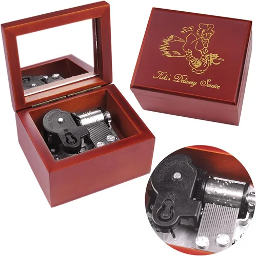 Miniatura 22 de Sinzyo Caja de Música de Madera Tallada de Cuerda Caja Musical Regalo para Navidad, Cumpleaños, Día de San Valentín