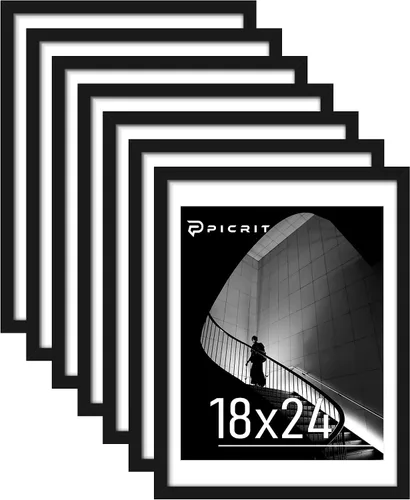 Miniatura 13 de Picrit Marco negro para póster de 24 x 34 pulgadas, paquete de 7 unidades, para fotos de 20 x 30 pulgadas con paspartú o de 24 x 34 pulgadas sin