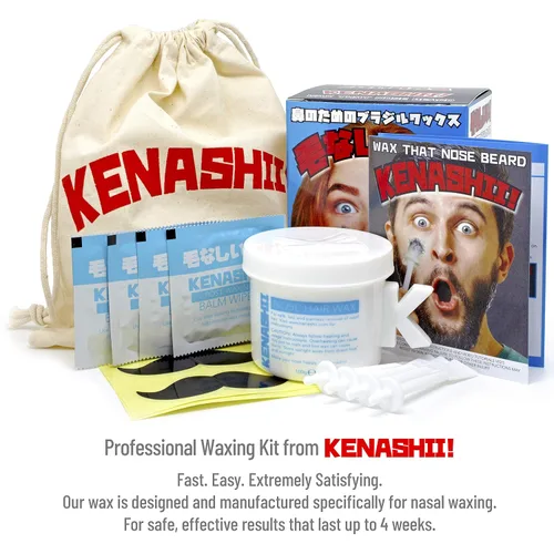 Miniatura 7 de KENASHII Kit de cera nasal 100 g de cera, 24 aplicadores Kit de depilación para hombres y mujeres Incluye toallitas bálsamo y protectores