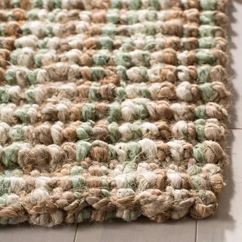 Miniatura 5 de SAFAVIEH Alfombra de área de 9 x 12 pies, colección de fibra natural, grande, salvia y marrón natural, yute hecho a mano, estilo de granja, pelo