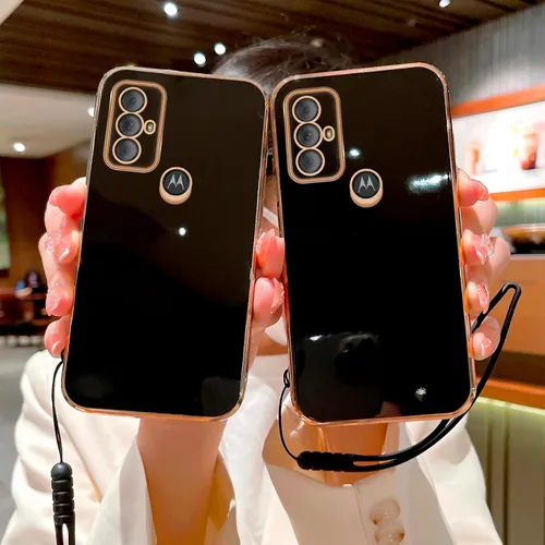 Miniatura 2 de Funda para Moto g Pure para teléfono, Moto g Power 2022, funda Moto G Play 2023 para mujer, galvanoplastia, estética de lujo, moderna, bonita, Negro