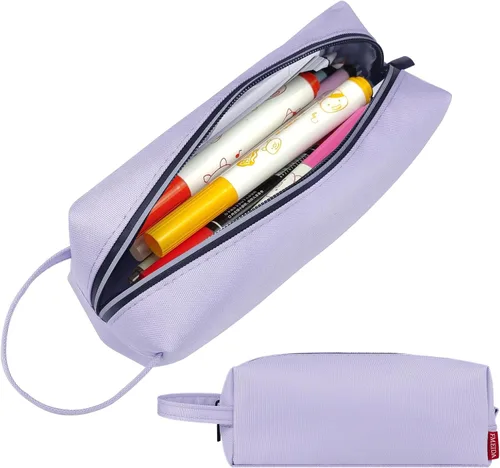 Miniatura 9 de Fmeida Estuche para lápices estético, bolsa de lápices de gran capacidad, estuche portátil para bolígrafos, oficina, papelería, bolsa de maquillaje