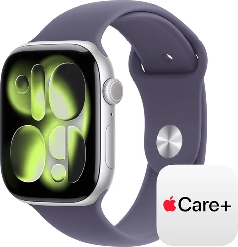 Miniatura 9 de Apple Reloj inteligente de la serie 11 [GPS de 1.654 in] con caja de aluminio plateado con correa deportiva de niebla morada - S/M. Puntuación