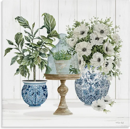 Miniatura 18 de Stupell Industries Carol Robinson, ramo de flores de aster, arte de pared en lienzo con diseño de ramo de flores moradas suaves, 17 x 17 pulgadas
