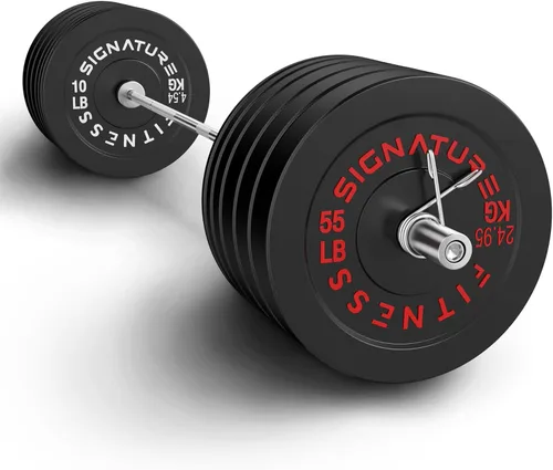 Miniatura 25 de Juego de placas olímpicas de amortiguación Fitvids, placas de peso de 2" para entrenamiento de fuerza y levantamiento de pesas, París o juego