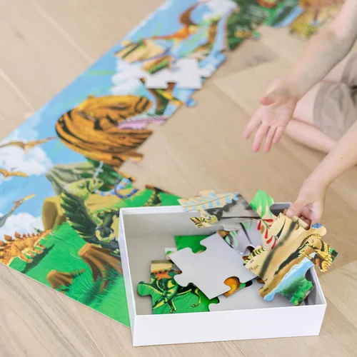 Miniatura 3 de Melissa & Doug Land of Dinosaurs - Rompecabezas, diseño de dinosaurios, (48 piezas, 4 pies de largo)
