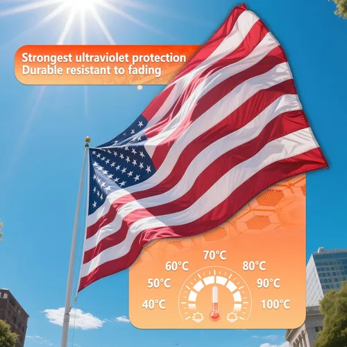 Miniatura 2 de Bandera estadounidense resistente de 3 x 5 pies para exteriores, de poliéster hilado de lujo, impermeable, resistente a los rayos UV, bandera GM-3C5