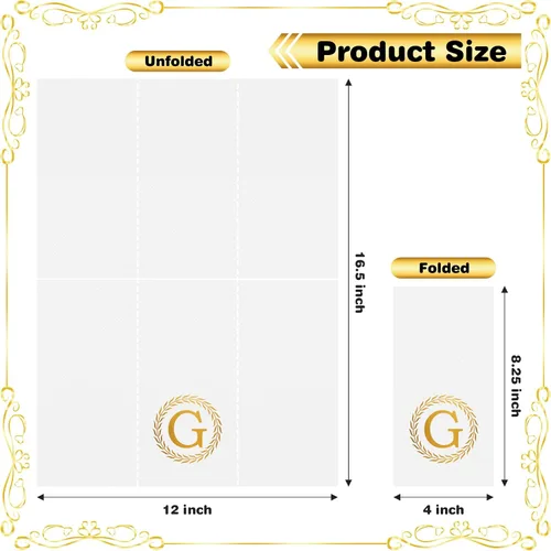 Miniatura 2 de 100 servilletas desechables con monograma de oro, toallas de mano decorativas con letra G, servilletas de cena para invitados, toallas de mano