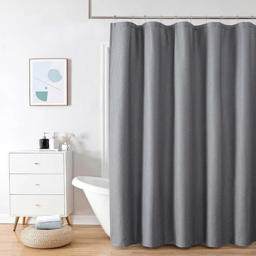 Miniatura 45 de OVZME Berry - Cortina de ducha extralarga verde de 96 pulgadas, cortina de baño de tela con textura en relieve 3D, cortina de baño grande para Verde