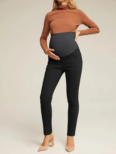 Miniatura 2 de Maacie Pantalones de trabajo de maternidad, pantalones de vestir casuales de negocios con bolsillos de alta elasticidad