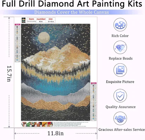 Miniatura 2 de YUE ZHE Kits de arte de diamantes para adultos, kit de arte de diamante de montaña para bricolaje, kit de pintura de diamantes de perforación Árbol