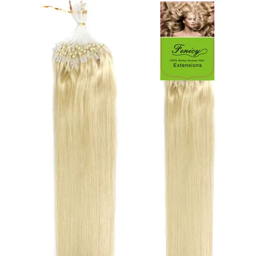 Miniatura 7 de Extensiones de cabello humano Remy, cuentas de micro anillo, punta de bucle, 100S AAAAAA (16 pulgadas, 0.01 oz/s, 10 marrón ceniza)