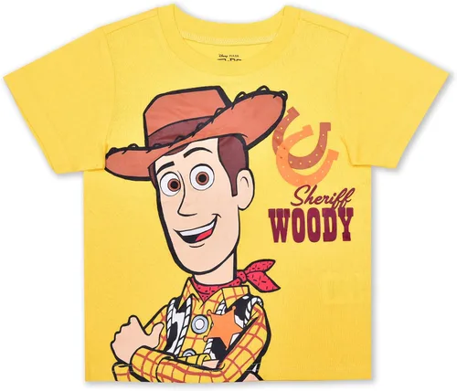 Miniatura 6 de Disney Toy Story Woody, Buzz and Rex - Camisa de manga corta para niños, paquete de 4 para niños pequeños y pequeños, amarilloazulverdegris