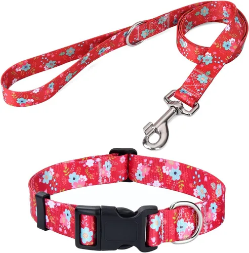 Miniatura 47 de Mihqy - Collar de perro, patrones geométricos florales, tribales, bohemios, collar de estilo étnico, suave y ajustable, para perros pequeños, Pink