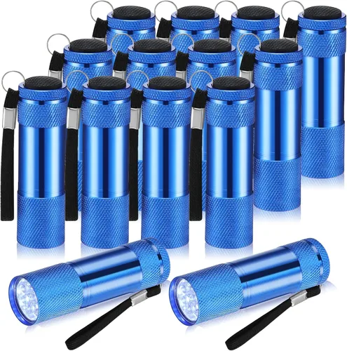Miniatura 7 de VIHOSE 12 piezas de linternas mini a granel, linternas de mano brillantes de aluminio con cordón, linternas LED pequeñas para lectura nocturna