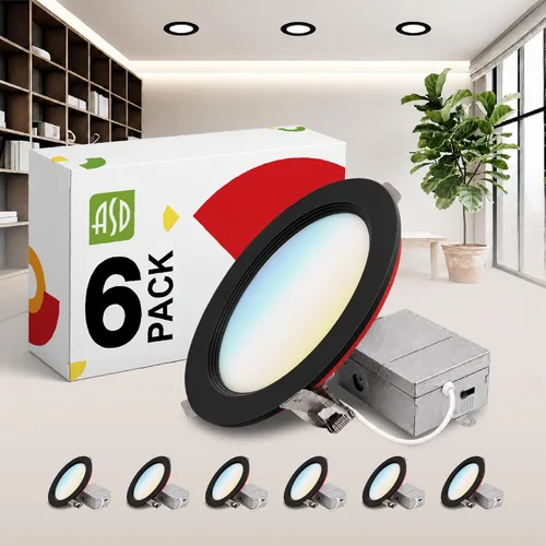 Miniatura 16 de ASD Luz empotrable con clasificación de fuego de 4 pulgadas, 5 colores 2700 K/3000 K/3500 K/4000 K/5000 K, 840 lúmenes, clasificación de fuego de 2