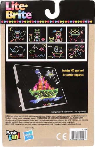 Miniatura 5 de Lite Brite - Paquete de repuesto para clavijas y plantillas, accesorios de tablero de dibujo iluminados, clavijas LED para tablero de dibujo