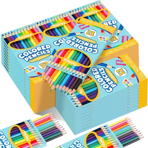 480 lápices de colores a granel, 40 paquetes de lápices de colores para niños, 12 colores, lápices de colores preafilados para adultos, suministros