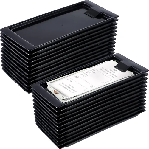 Soportes negros para cheques, presentadores de cheques para restaurantes, bandejas, invitados, bandejas de puntas, mesera, soporte para facturas,