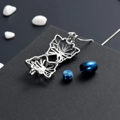 Miniatura 6 de Collar de urna de mariposa para cenizas, colgante de mariposa, collar de recuerdo de cremación para mujer Personalizar