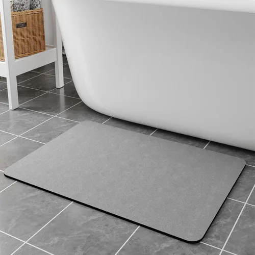 Miniatura 11 de Alfombras de baño de 32 x 17 pulgadas, tapetes de baño de tierra de diatomeas de secado rápido, absorbentes, tapetes de baño de goma antideslizante