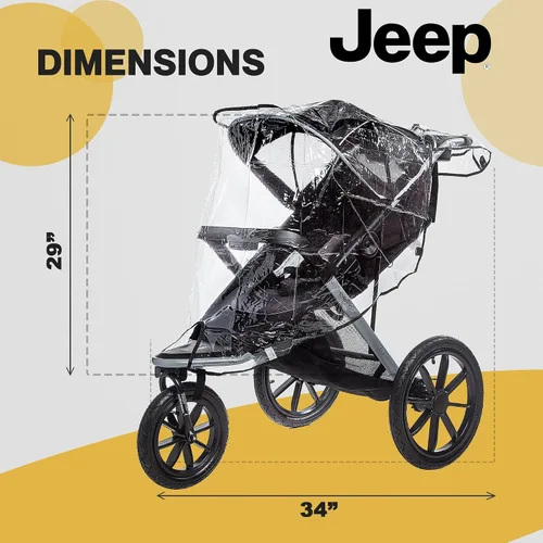Miniatura 5 de Jeep Protector de lluvia para cochecito de correr, tamaño universal para adaptarse a la mayoría de cochecitos de correr, impermeable, resistente al