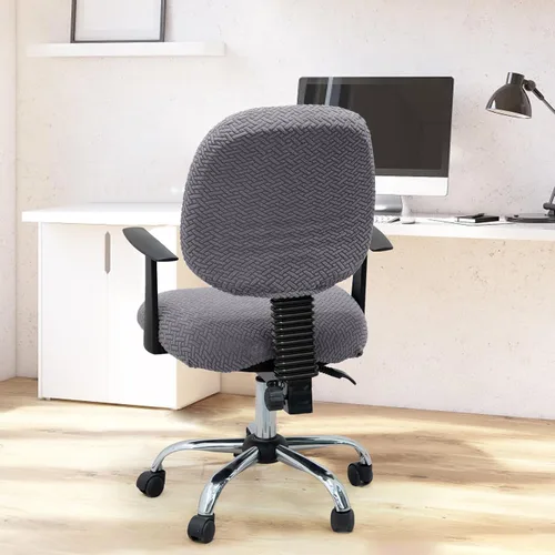 Miniatura 3 de MIFXIN Funda elástica para silla de computadora, 2 piezas, de tela jacquard, elástica, para silla de computadora, protector de muebles para oficina