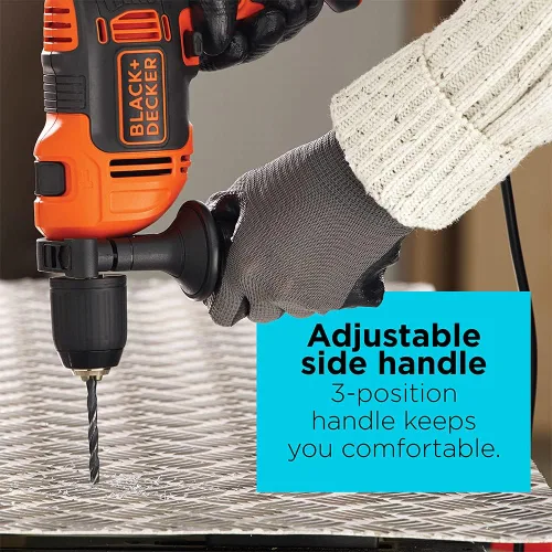 Miniatura 6 de BLACK+DECKER Taladro percutor, 6.5 amperios, 1/2 pulgada (BEHD201)