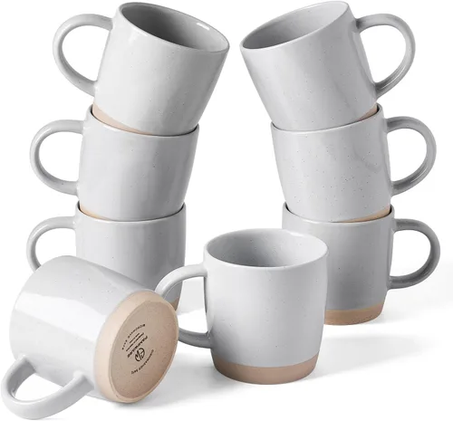 Miniatura 37 de famiware Mercury - Tazas de café de 13 onzas, juego de 4 tazas de café con asa, tazas para café con leche, té caliente, capuchino, moca, cacao, negro