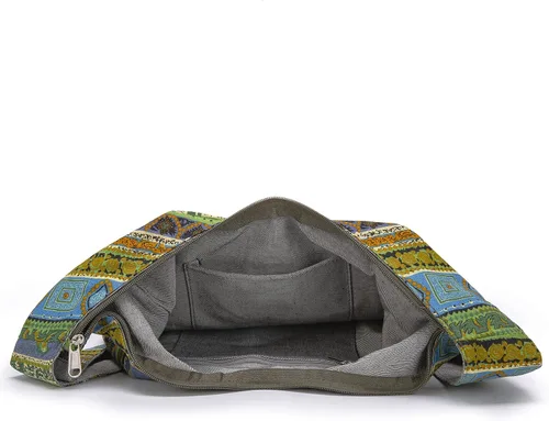 Miniatura 95 de Bolsa de hombro para mujer, de lona en estilo hippie/bohemio para llevar cruzada al hombro, disponible en diferentes colores y estampados