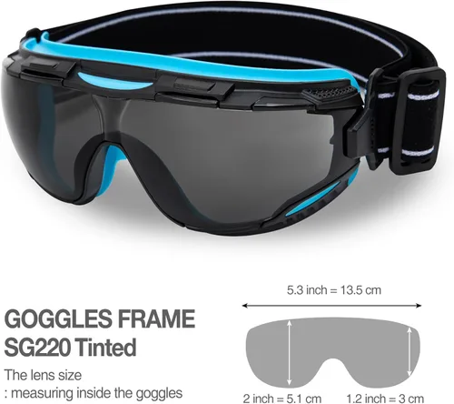 Miniatura 5 de DEX FIT Gafas de seguridad protectoras SG220; antiniebla y antiarañazos, protección ocular Z87 para el trabajo, ajustables para mujeres y hombres