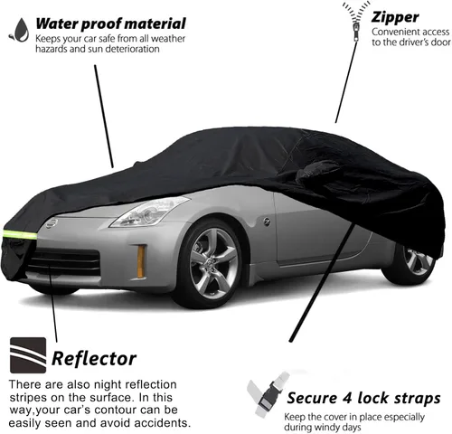Miniatura 2 de Cubiertas de coche impermeables YIXIN para Nissan 350Z 2003-2009, cubiertas de 190T, ajustadas al cliente, 100% impermeables, con correa
