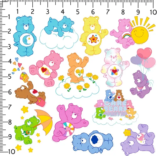 Miniatura 2 de Care Bears - Paquete variado de calcomanías clásicas de vinilo de 50 quilates, tamaño grande, para laptop, botella de agua, álbumes de recortes