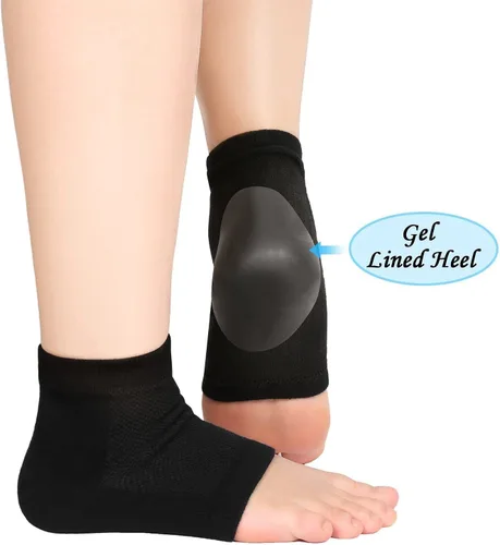 Miniatura 6 de 3 pares de calcetines hidratantes, calcetines de talón de gel suaves y ventilados, calcetines de punta abierta para piel seca dura y agrietada