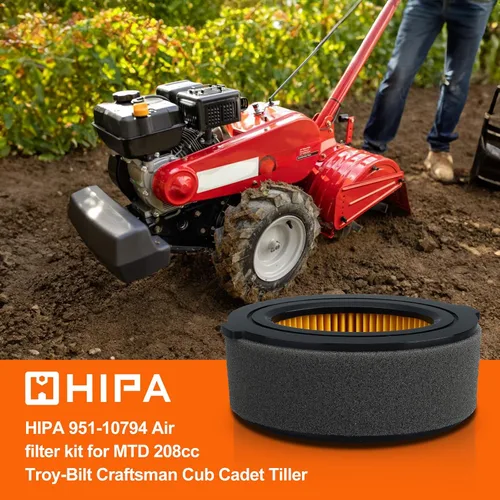 Hipa 951-10794 Filtro de aire de repuesto para MTD 951-14262 751-10794 751-14262 Se adapta a 208cc Troy-Bilt Craftsman Yard Machines Cultivator